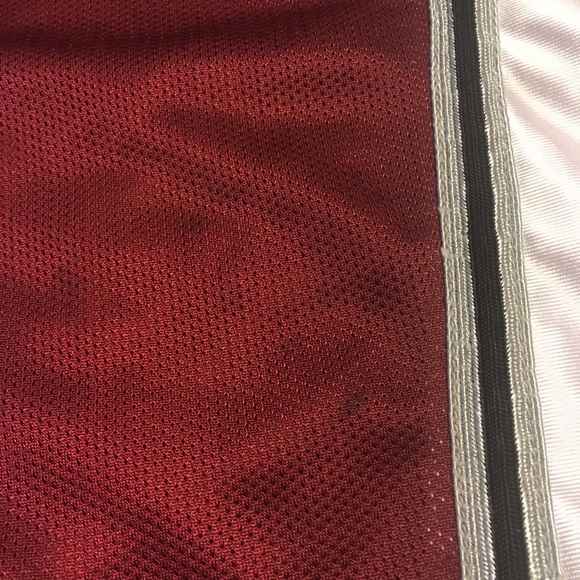 Vtg 90s Nike Big Swoosh Tank Top Jersey Mesh Maroon L - Picture 10 of 11